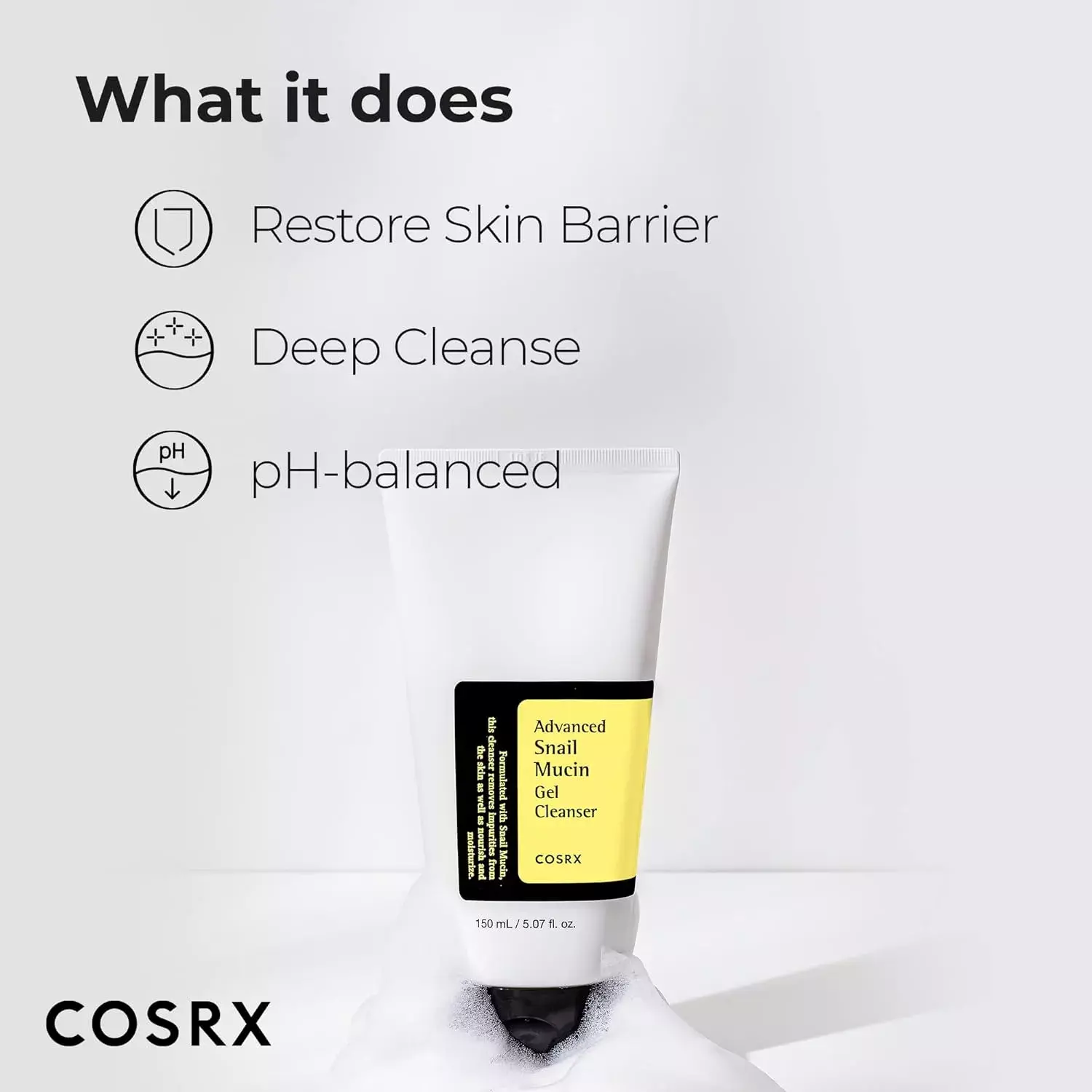 Cosrx Advanced Snail Mucin Gel Cleanser (150ml)