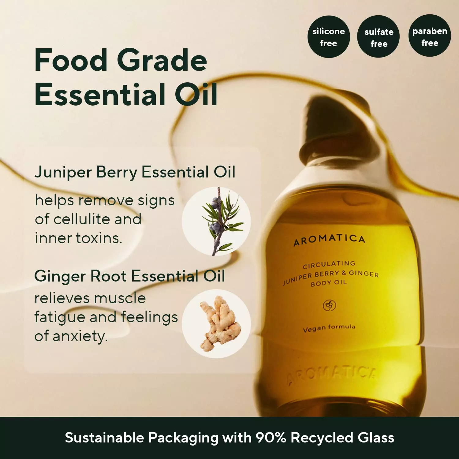 Aromatica Circulating Body Oil Juniper berry & Ginger (100ml)