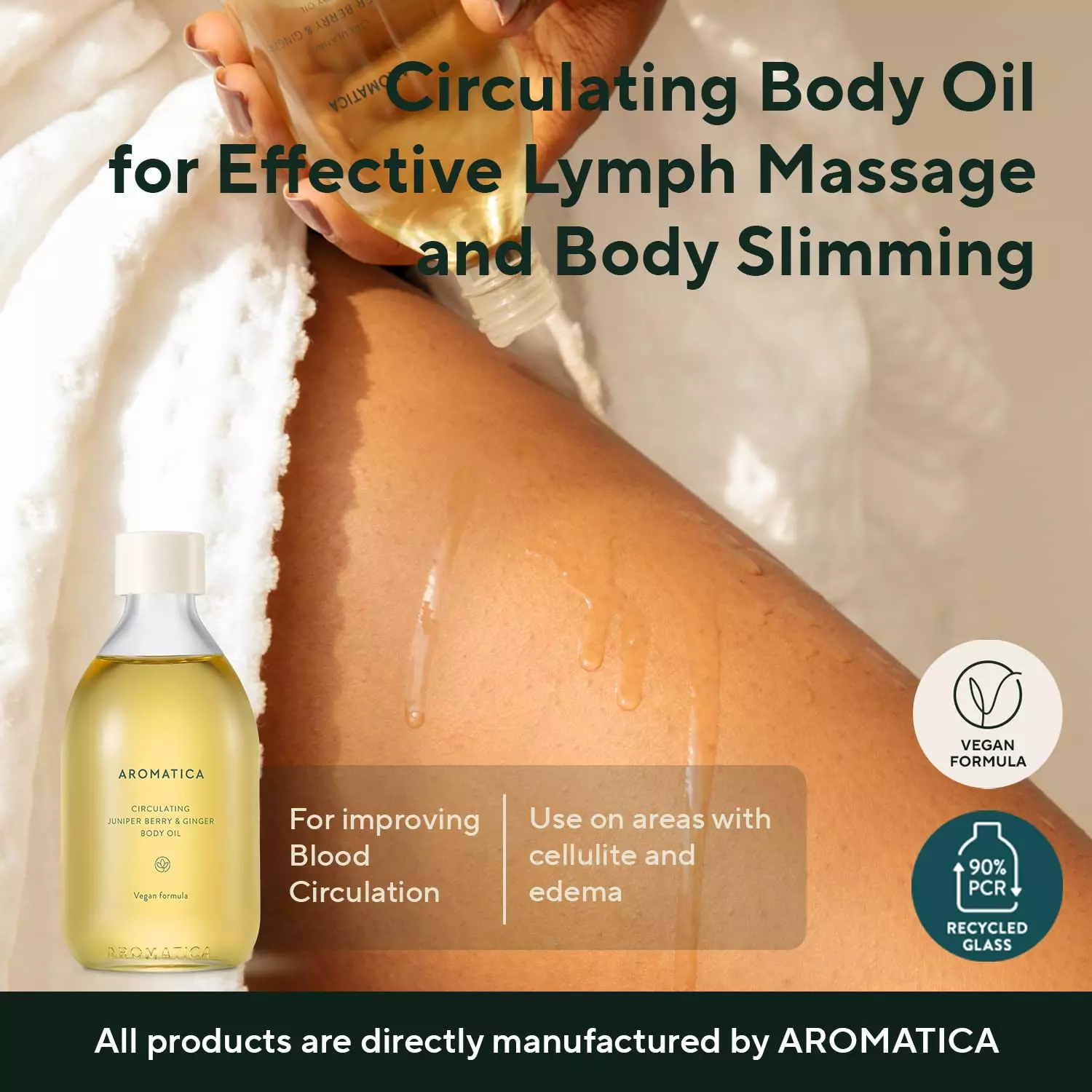 Aromatica Circulating Body Oil Juniper berry & Ginger (100ml)