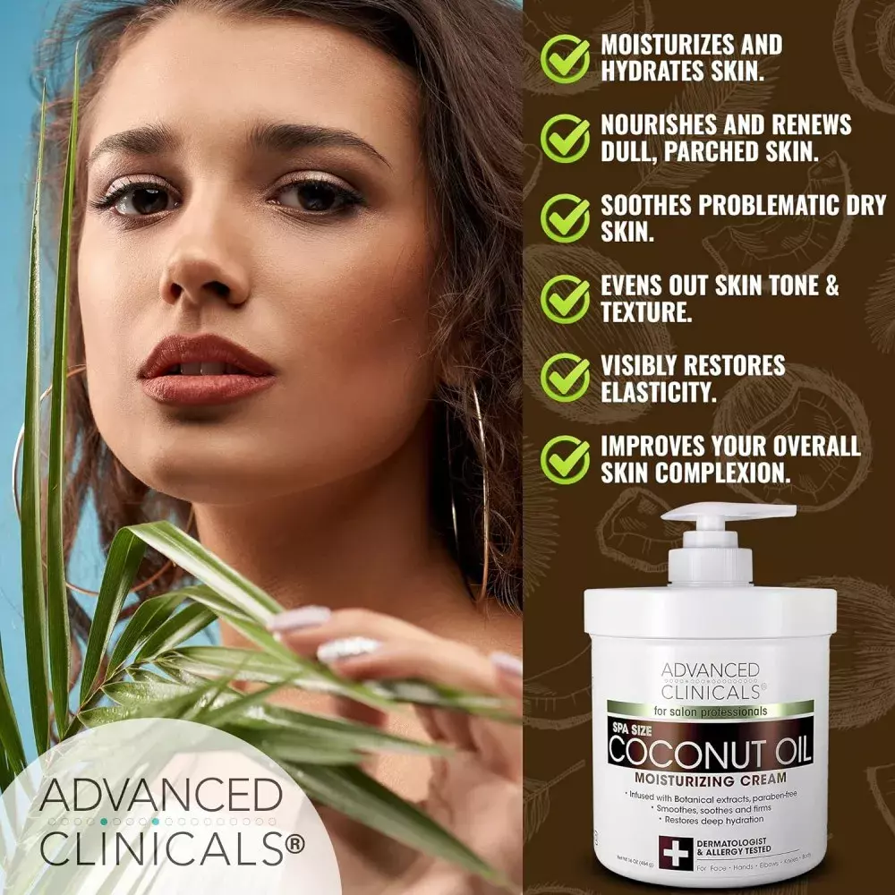 Advanced Clinicals Coconut Oil Moisturizing Cream