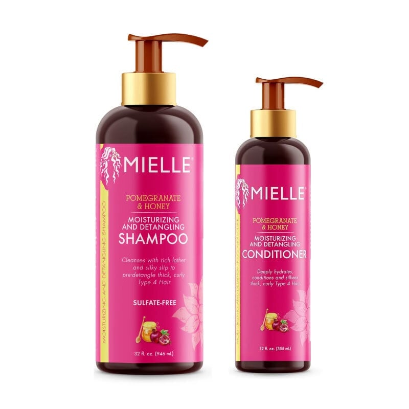 Mielle Pomegranate & Honey Moisturizing & Detangling Duo [Mielle Pomegranate & Honey Detangling Shampoo + Mielle Pomegranate & Honey Detangling Conditioner]