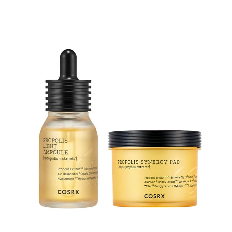 Cosrx Propolis Duo Bundle Set #2 [ Cosrx Full Fit Propolis Synergy Pad (155ml) + Cosrx Propolis Light Ampoule (30ml) ]