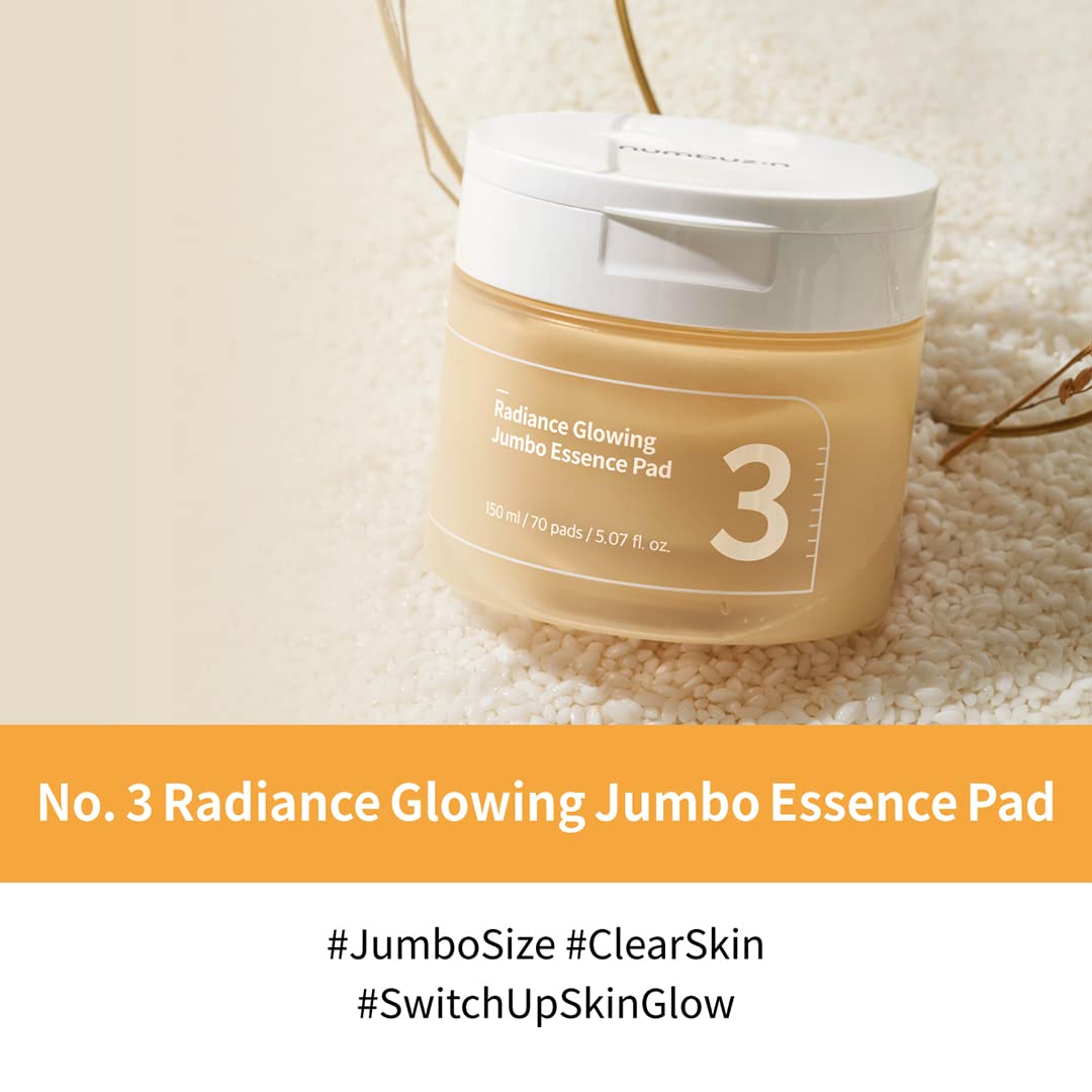 Numbuzin No.3 Radiance Glowing Jumbo Essence Pad (150ml/70 pads)