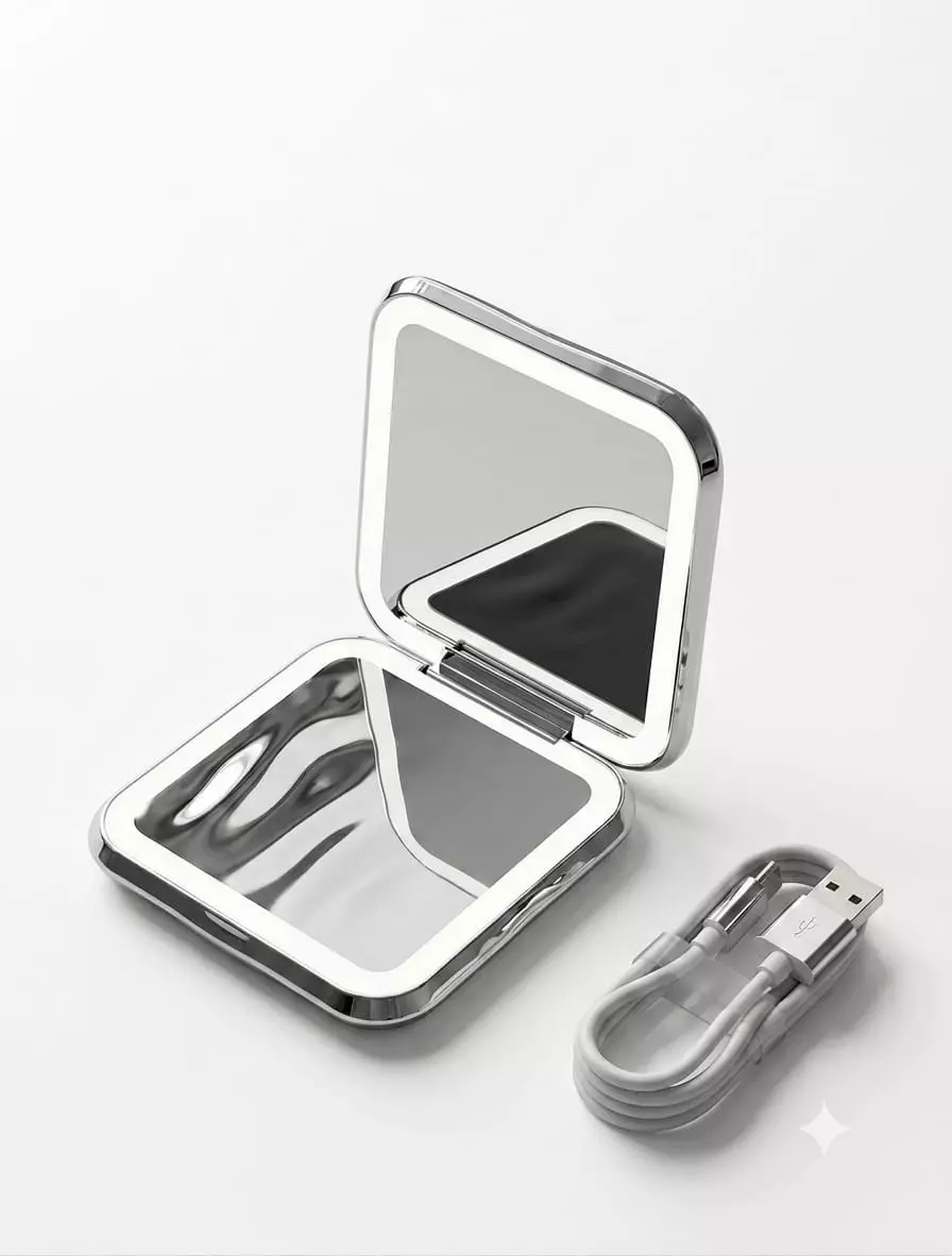 Blink Folding Pocket Portable Makeup Compact Mirror With Light