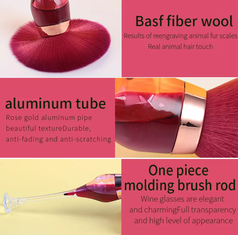 Blink Makeup Brush Unique Appearance Powder Brush# Wine Red
