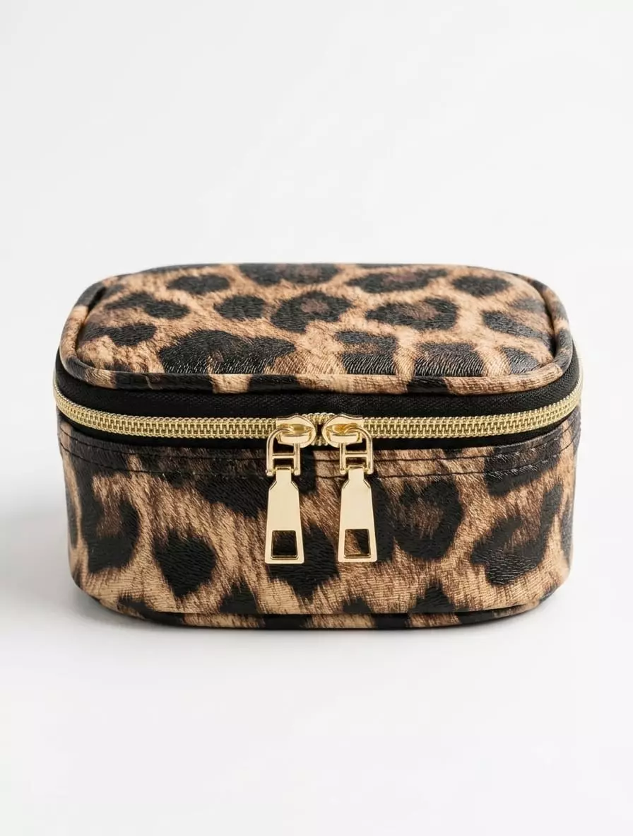 Blink Portable Cosmetic Bag with Mirror LED Light# Leopard