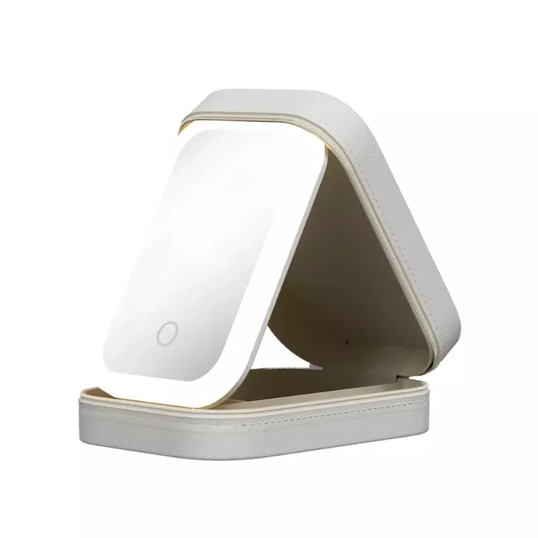 Blink Portable Travel Smart Organizer Makeup Box With Led Mirror #White