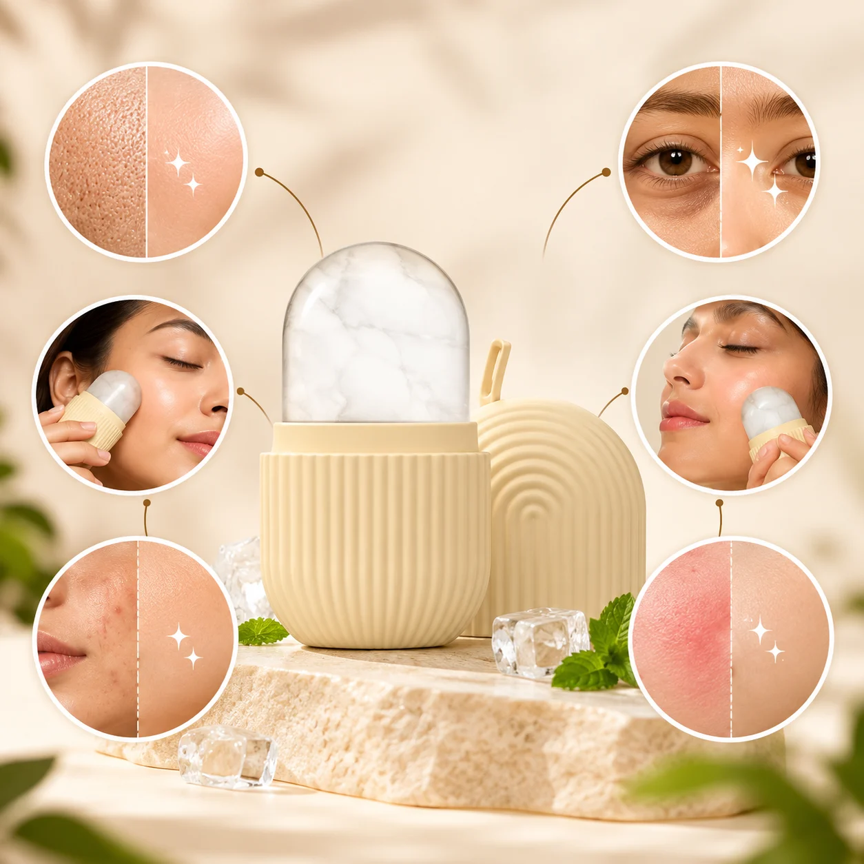 Blink Silicone & Face Ice Roller #Vanilla Cream