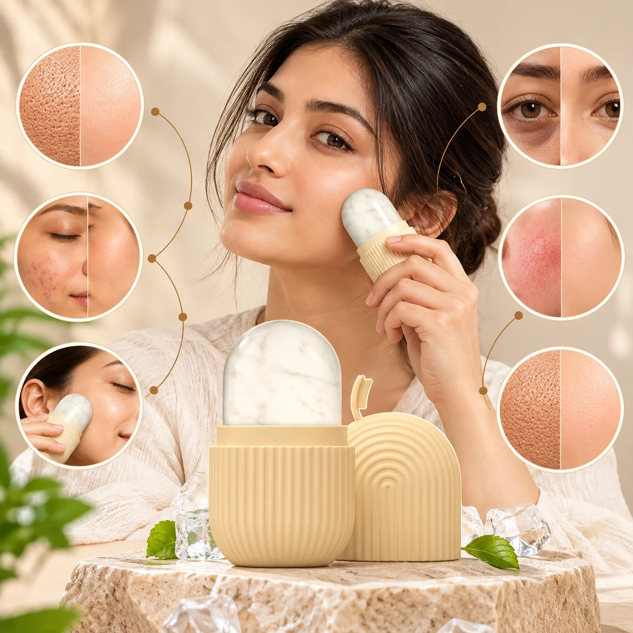 Blink Silicone & Face Ice Roller #Vanilla Cream