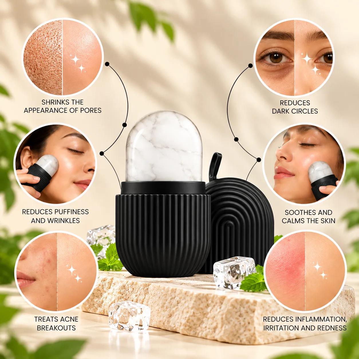 Blink Silicone & Face Ice Roller #Black 