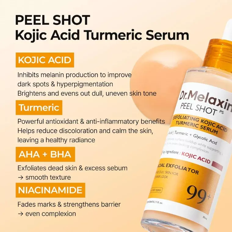 Dr. Melaxin Peel Shot Exfoliating Kojic Acid Turmeric Serum (80ml)