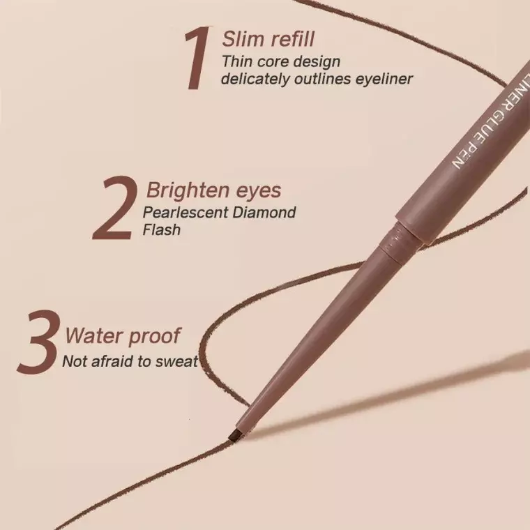 Gecomo Eyeliner Glue Pen #02 Mild Brown (0.7gm)
