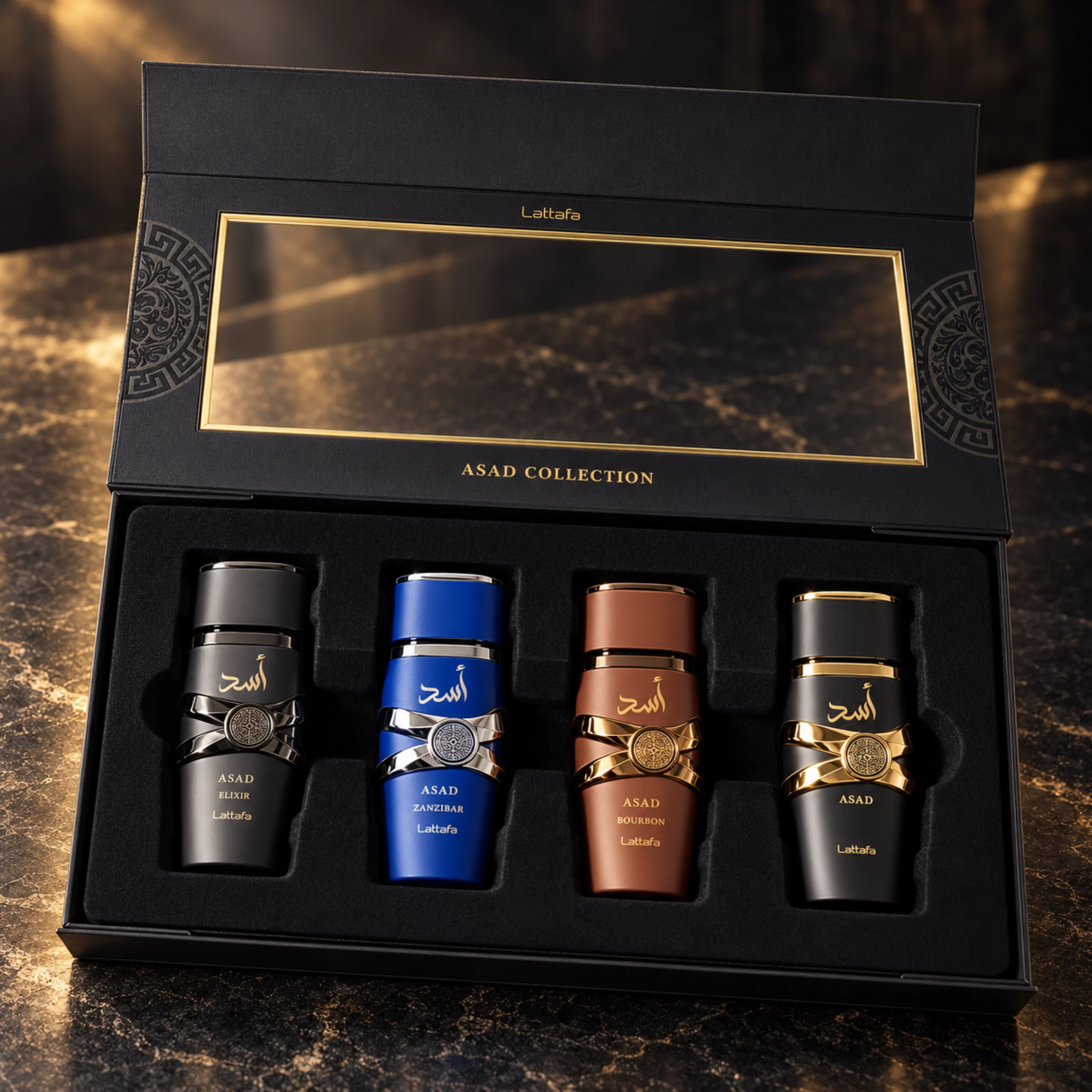 Lattafa Asad Collection 4 x 25ml Eau De Parfum Set For Men