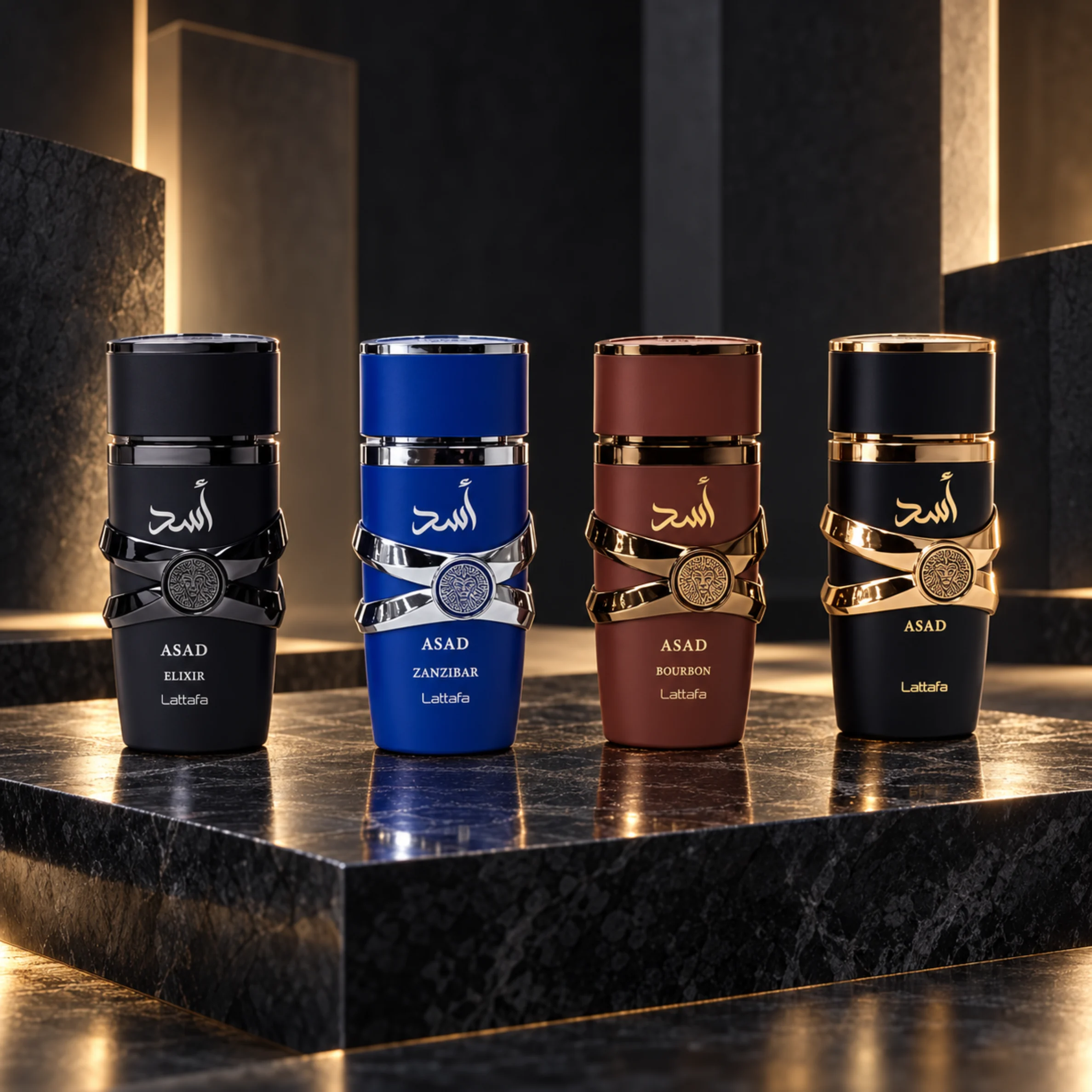 Lattafa Asad Collection 4 x 25ml Eau De Parfum Set For Men
