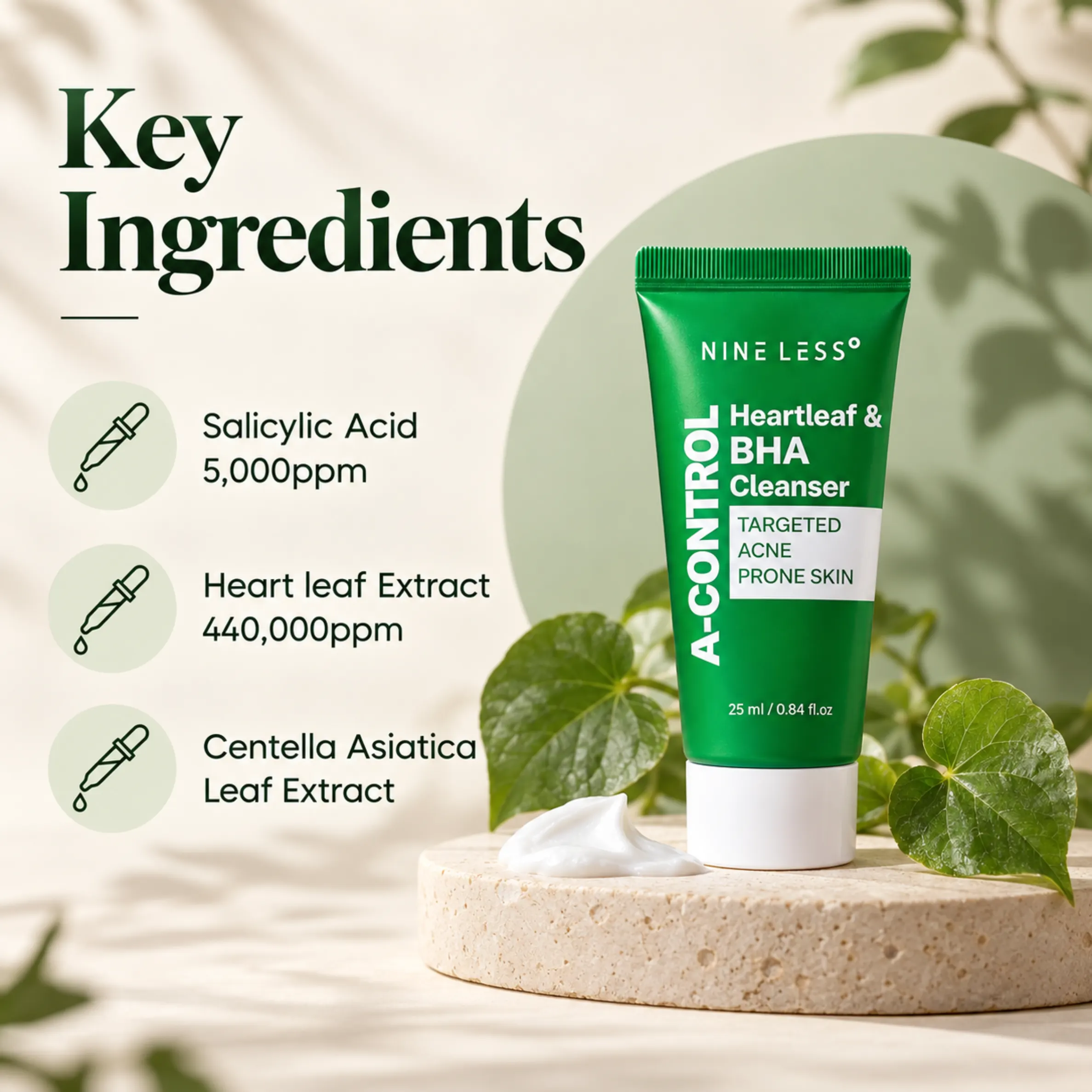 NINELESS A Control Heartleaf & BHA Cleanser (25ml)