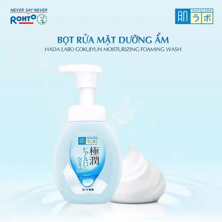 Rohto Hada Labo Gokujyun Hyaluronic Acid Foaming Cleanser (160ml)