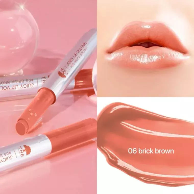 Tha By Nongchat Juicy Lip Volume #06 Brick Brown (2gm)