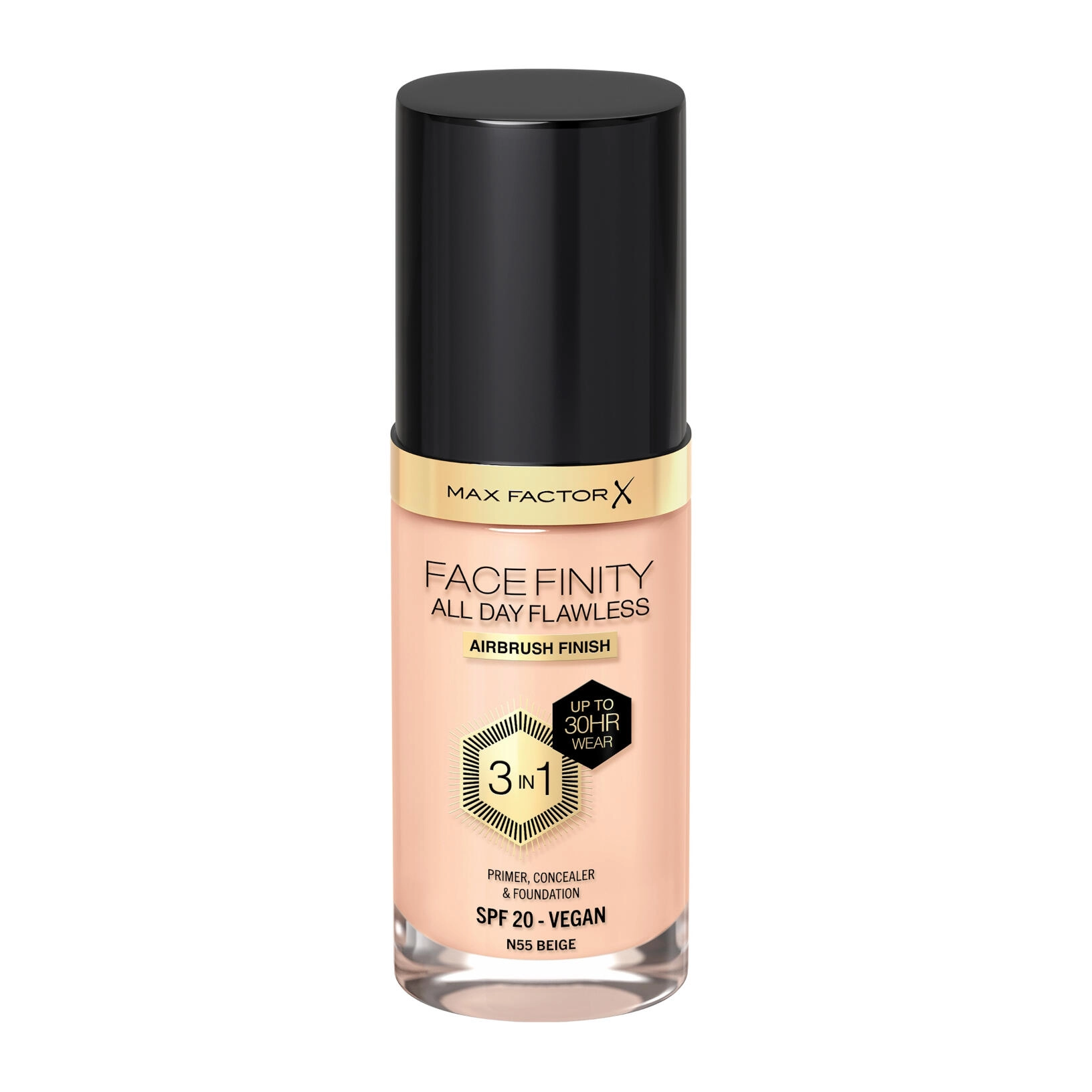 Max Factor Facefinity All Day Flawless 3 in 1 Vegan Foundation - N55 BEIGE
