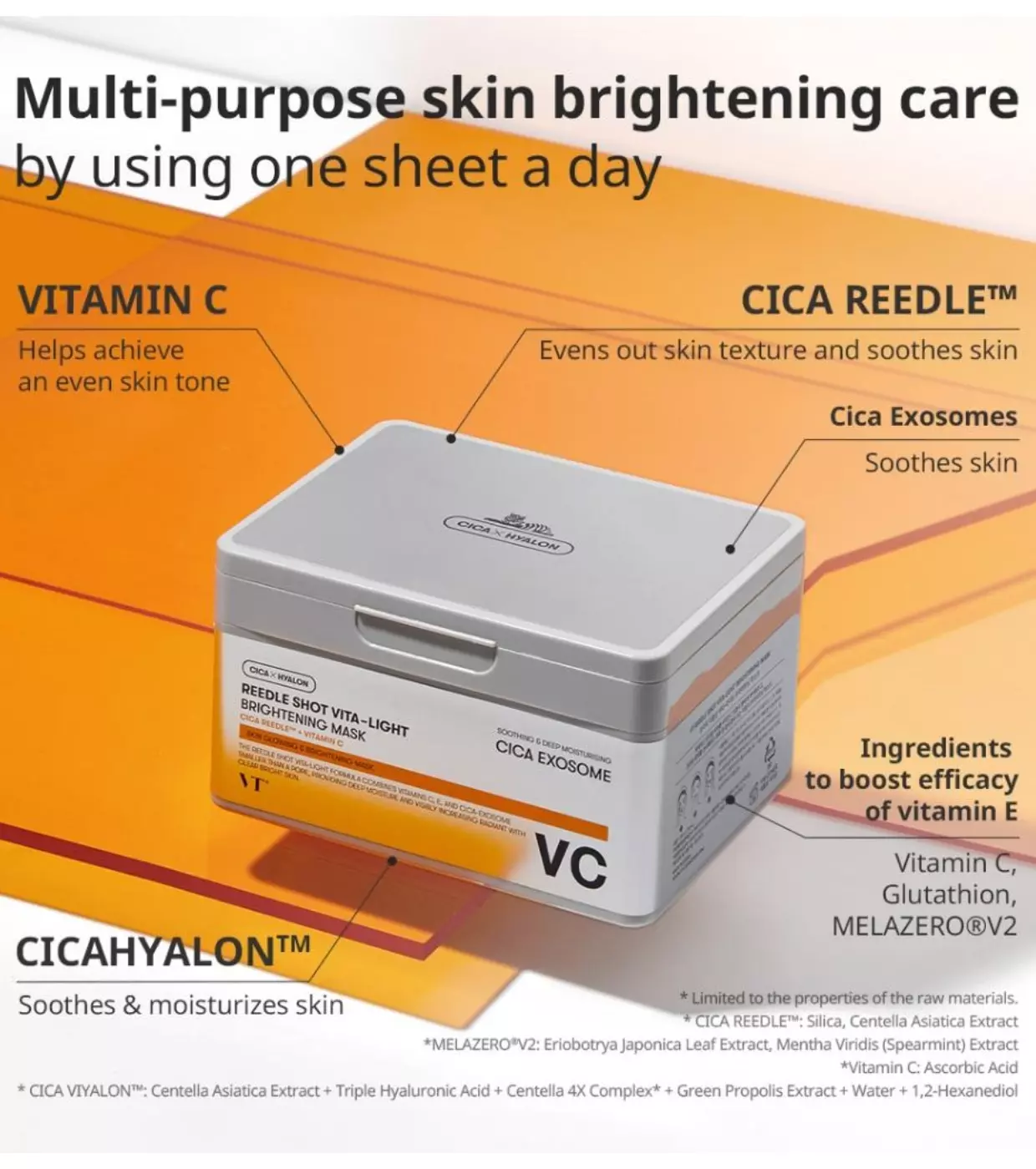 VT Cosmetics Reedle shot Vita-light brightening mask 30 pieces