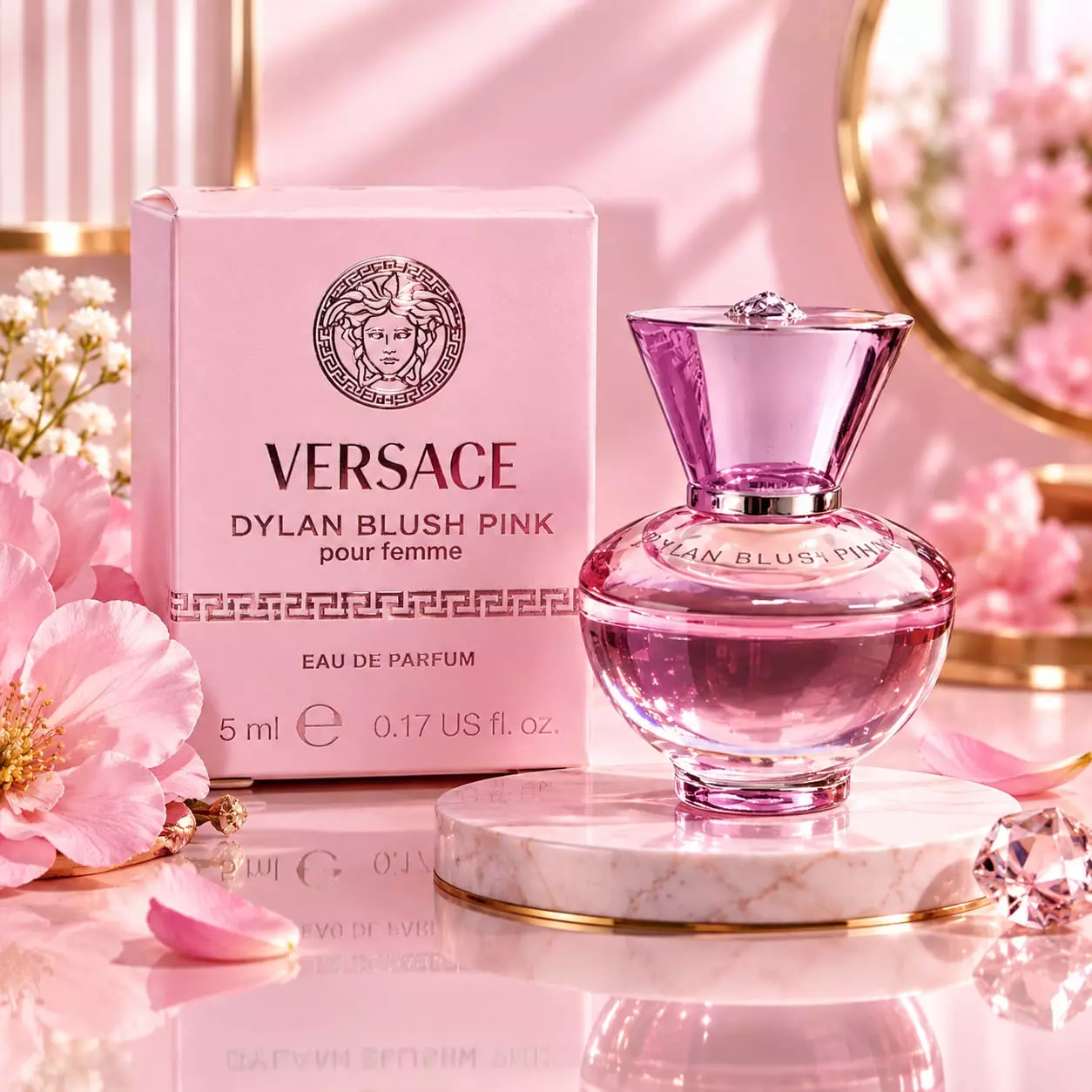Versace Dylan Blush Pink Pour Femme Eau de Parfum Mini For Women (5ml)