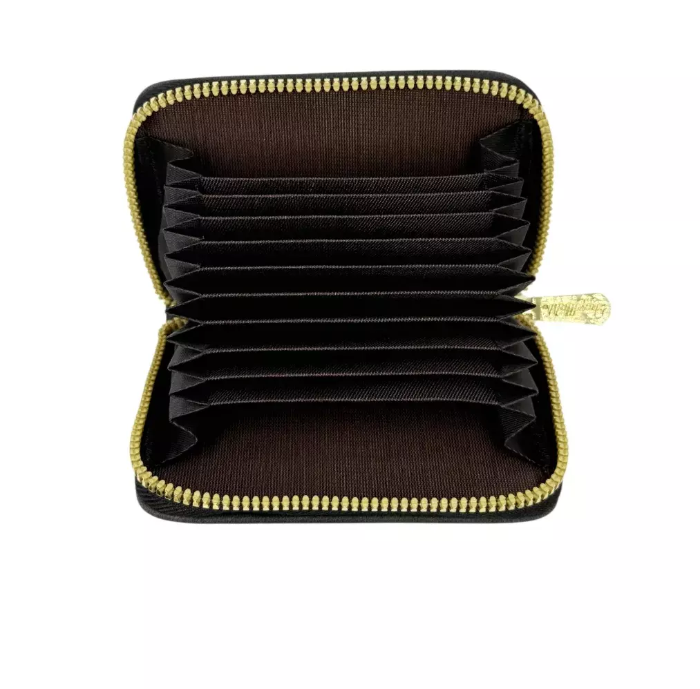 Wink Women Credit Card Holder Zipper Pocket Wallet-50A Black