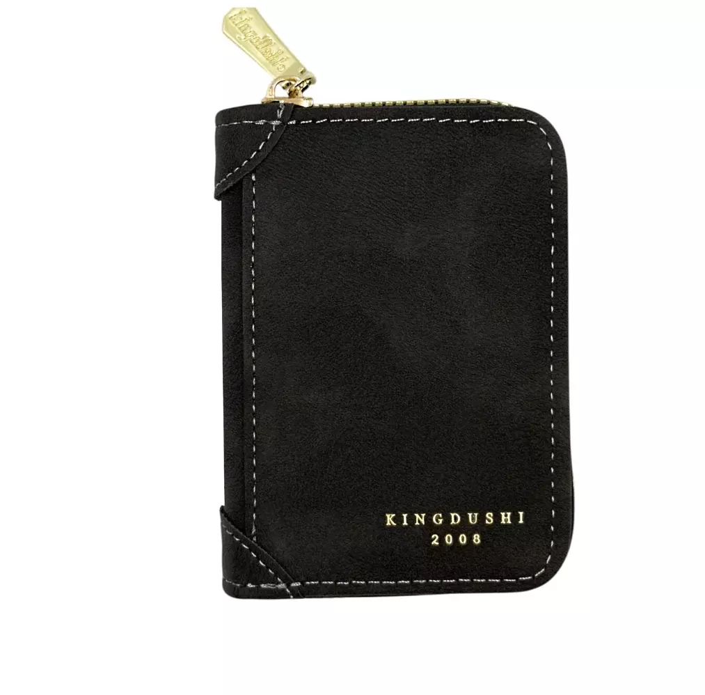 Wink Women Credit Card Holder Zipper Pocket Wallet-50A Black